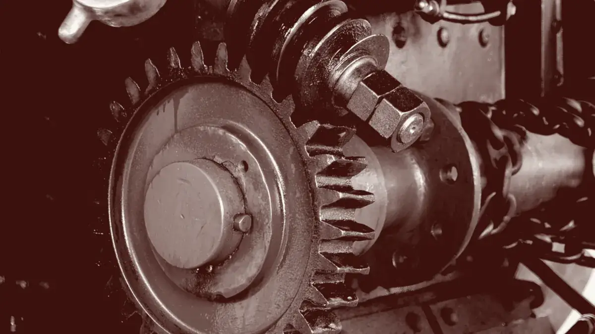 Engranajes de una máquina industrial